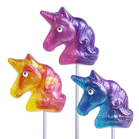 Melville Candy Company - Glitter Swirl Unicorn Shaped Lollipops (Display)