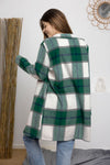 Plaid Button Up Lapel Collar Coat