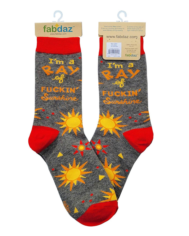 Fabdaz - I'm a Ray of Fuckin' Sunshine Women's Crew Socks