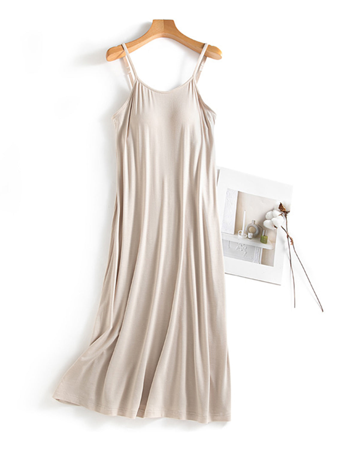 Sample Scoop Neck Midi Cami Dress with Bra Sample Scoop Neck Midi Cami Dress with Bra