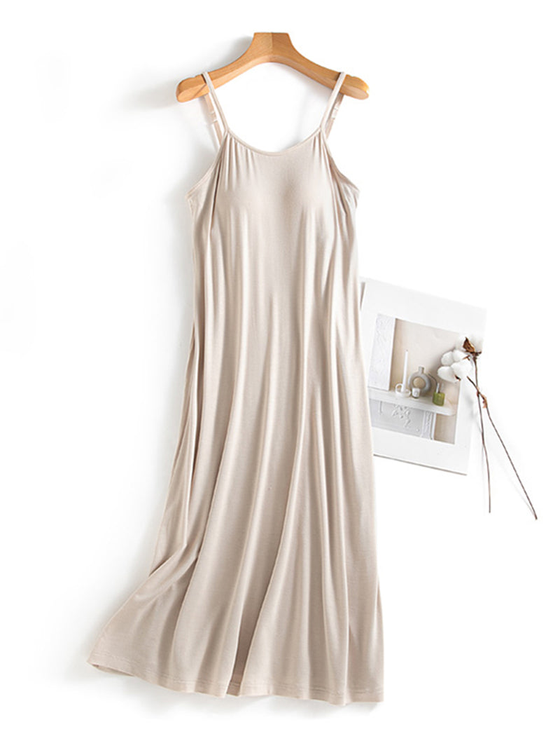 Scoop Neck Midi Cami Dress with Bra* SidePony Boutique Scoop Neck Midi Cami Dress with Bra* SidePony Boutique