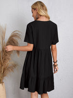 V-Neck Short Sleeve Dress