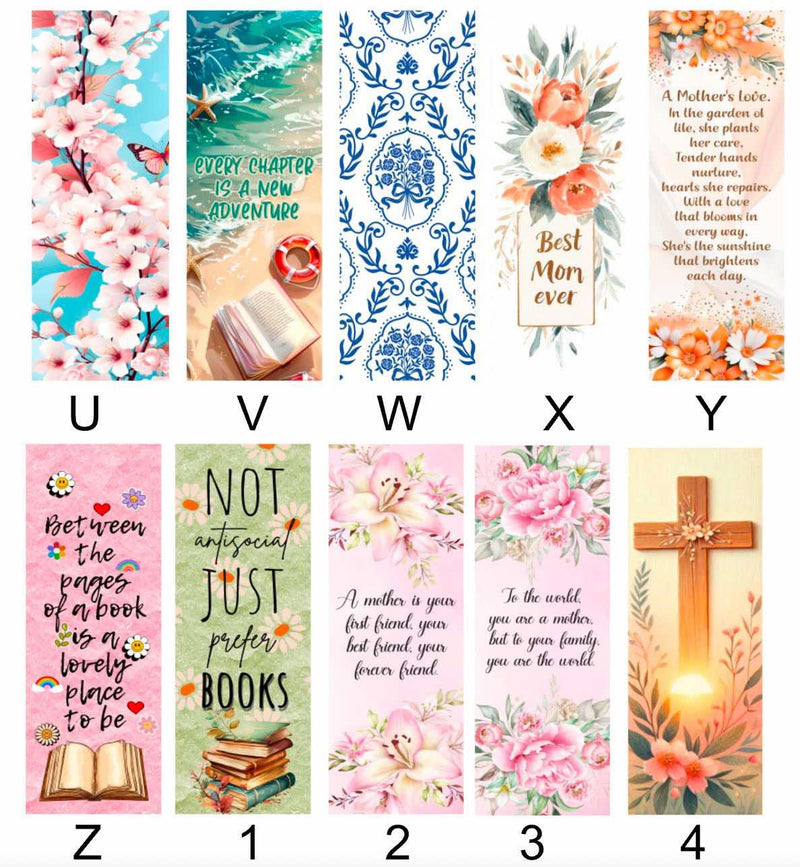 Aluminum Bookmark - Cherry Blossoms - Design U