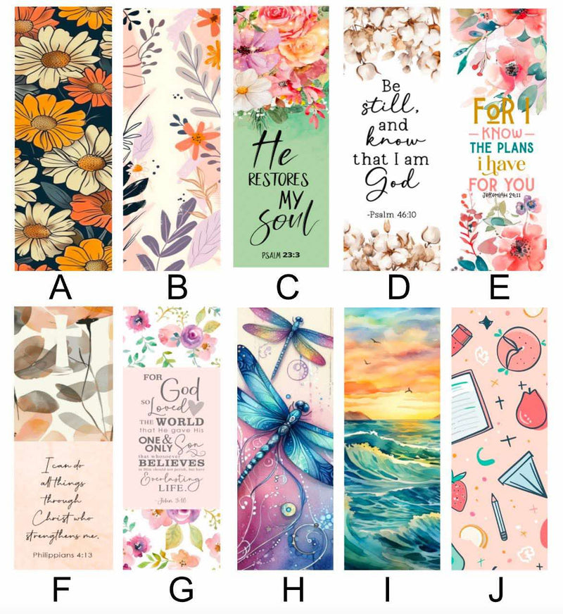 Aluminum Bookmark - Floral - Design A