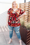 Abstract Aztec Top Womens