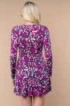 Long Sleeve Multi Colored Spotted Knit Dress