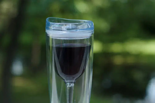 Preorder: Portable Wine Cup With Acrylic Lid In Clear Womens