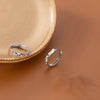 Dainty Geometric Huggie Hoop Earrings in 925 Sterling Silver: Silver / 1.4 cm