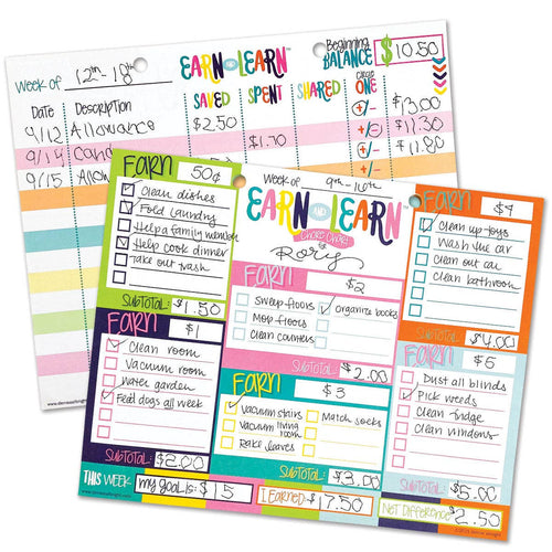 Denise Albright® - Earn & Learn® Kids Money Management Chore Chart | Open Stock: Kickin' Colors