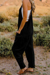 V-Neck Sleeveless Jumpsuit with Pockets**