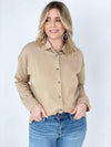 Easel Twisted Tunic Solid Button Down Shirt Tops