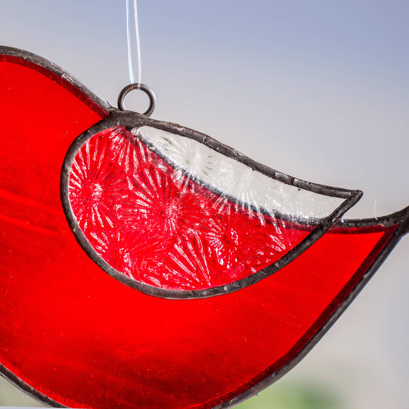 Bird Sun Catcher Ornament: Red