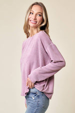 Moa Rib Top: MAUVE