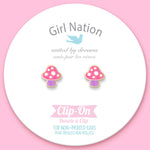 Girl Nation - CLIP ON Cutie Earrings- Mini Mushrooms