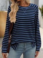 Striped Round Neck Long Sleeve T-Shirt