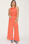 Ribbed Tank and Wide Leg Pants Set*