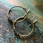 Jennifer Kahn Jewelry - Brass Hoop Earrings with Heishi - Tiny