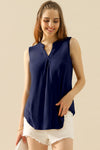 Notched Sleeveless Top