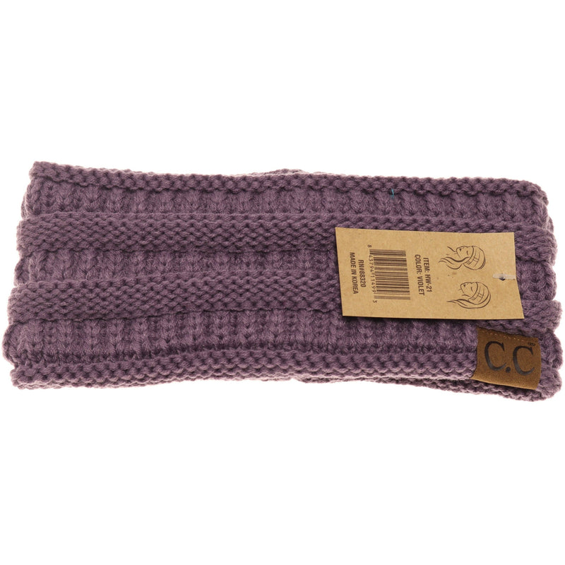 C.C Beanie - Solid Ribbed Headwrap - Violet