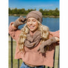 Solid Cable Knit CC Beanie Gloves - Coco Berry