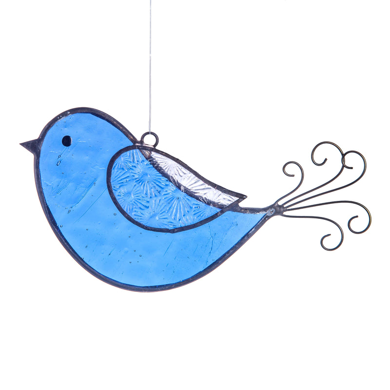 Bird Sun Catcher Ornament: Blue