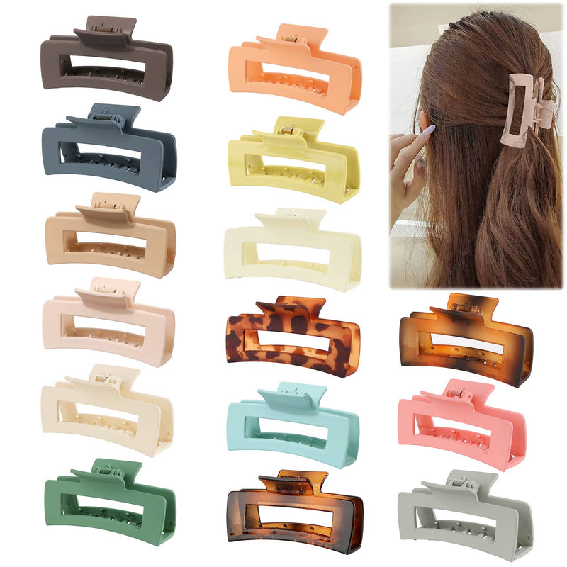 Rectangular Large Hair Clip - Coffee