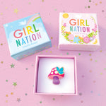 Girl Nation - Mushroom Meadow Adjustable Ring with Gift Box