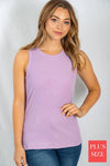 Lavender Sleeveless Solid Knit Top