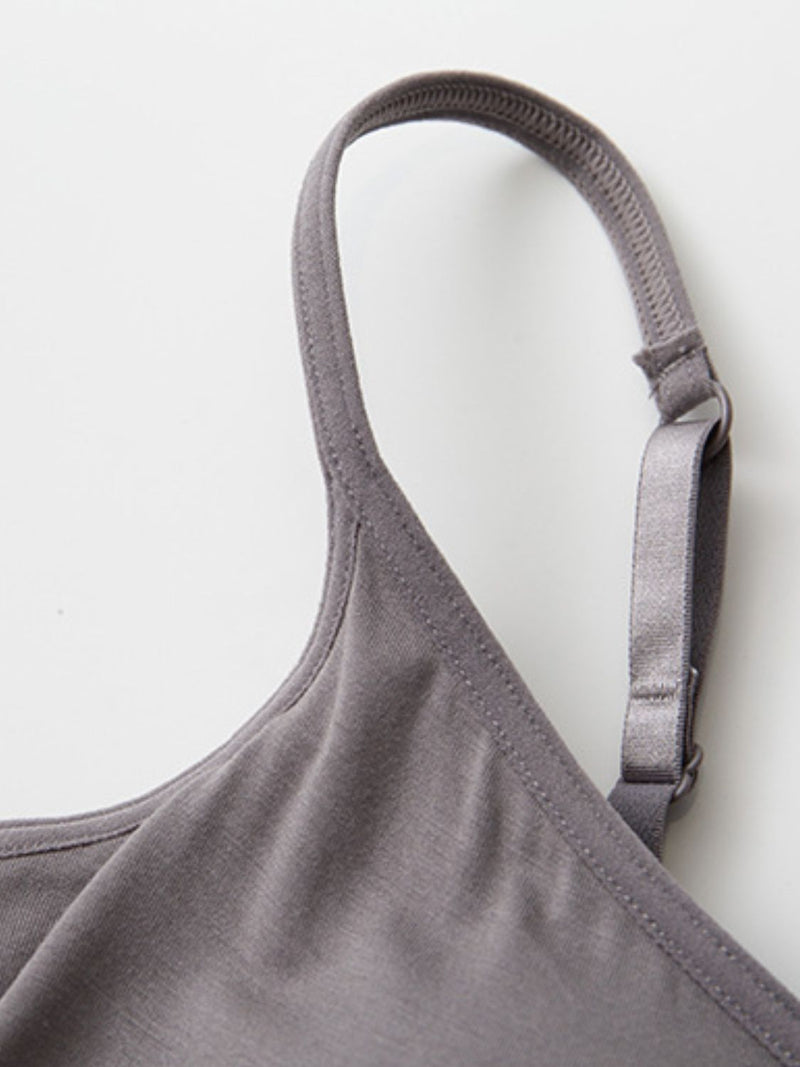 Adjustable Strap Modal Cami with Bra**