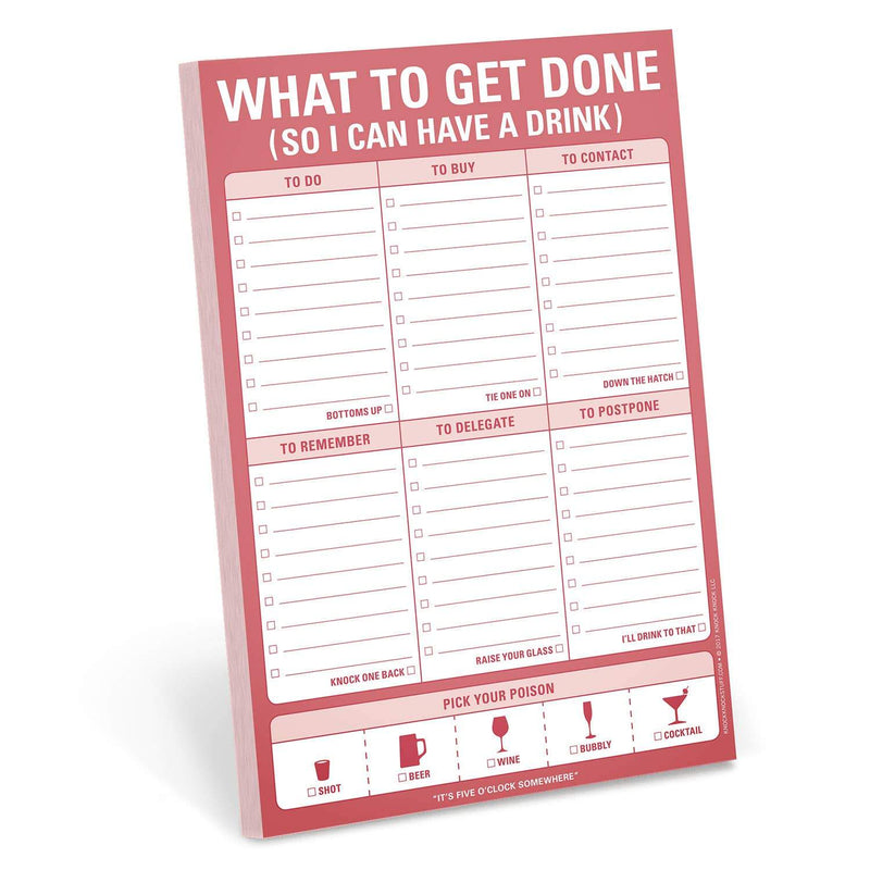 Knock - What To Get Done (So I Can Have A Drink) Pad