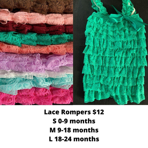 Infant Lace Rompers - Size Medium