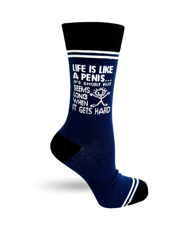 Fabdaz - Life is Like a Penis... It's Short but Seems Long When It Gets Hard - Hey Now Unisex Crew Socks