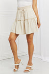 Carefree Linen Ruffle Skirt Beige / S