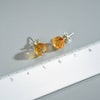 Perimade & Co. LLC - Tiny Crystal Rose Flower Stud Earring in 925 Sterling Silver: Yellow