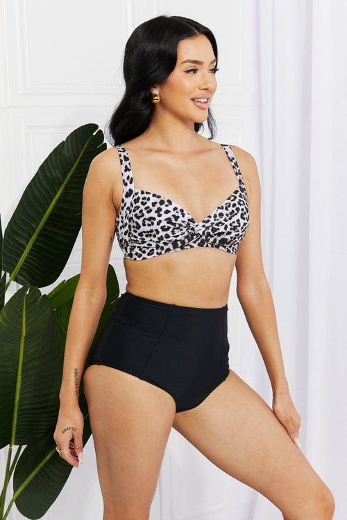 Marina West Swim Take A Dip Twist High-Rise Bikini In Leopard / S
