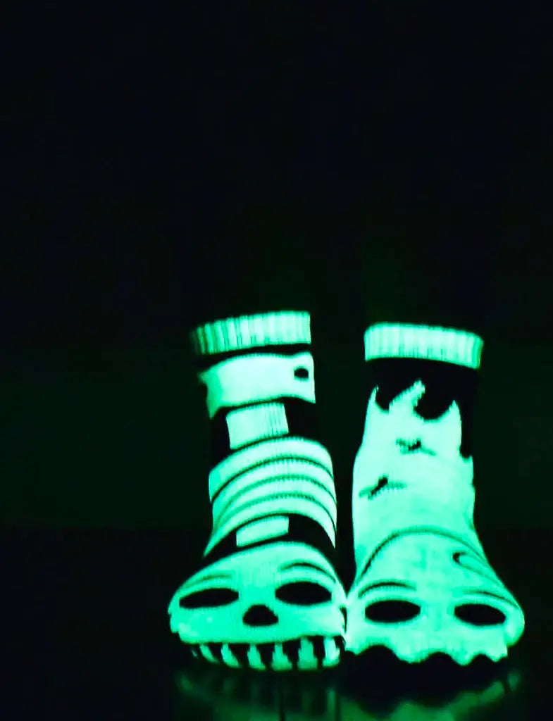 Pals Socks - Ghost & Skeleton GLOW IN THE DARK Kids Halloween Grip Socks