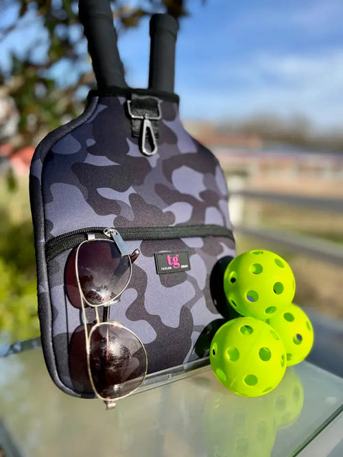 Preorder: Pickleball Paddle Cover In Midnight Camo Womens
