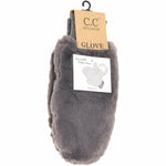 C.C Beanie - Fuzzy Lined Fur Women's Convertible Mittens: Dark Grey