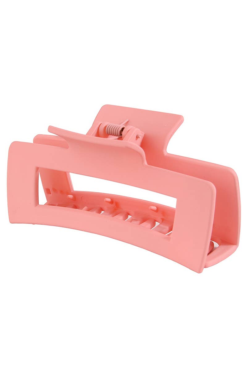 Rectangular Large Hair Clip - Pink