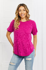 Carnival Vibes Animal Textured Top Magenta / S