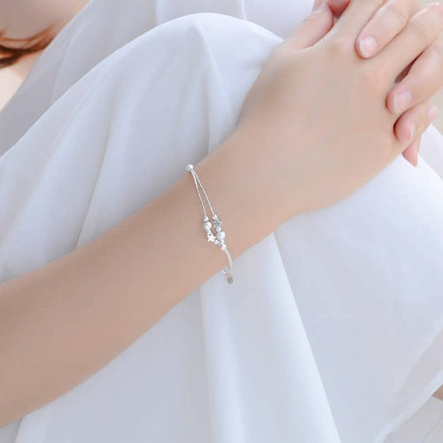 Dainty Cute Star Charm Bracelet in 925 Sterling Silver