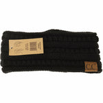 C.C Beanie - Solid Ribbed Headwrap - Black