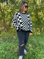 All Checkered Out Sweater in Four Colors