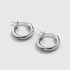 Simple Minimalist Hoop Earrings in 925 Sterling Silver: Silver / L