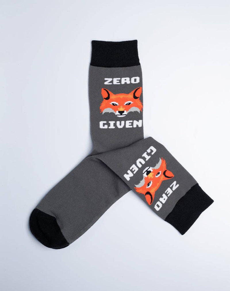 Men's Zero Fox Given Funny Crew Socks