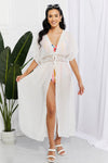 Marina West Swim Sun Goddess Tied Maxi Cover-Up White / One Size