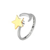 Moon Star Anxiety Fidget Spinner Ring in Solid Copper: Silver