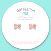 Girl Nation - Pretty Pink Bow Cutie Stud Earrings