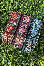 Boho Pattern Adjustable Guitar Strap: Fuchsia