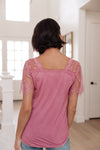 A Little Bit Of Lace Top In Pink Womens
